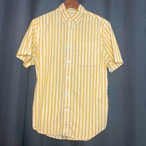 Old navy yellow/white vertical stripe shirt